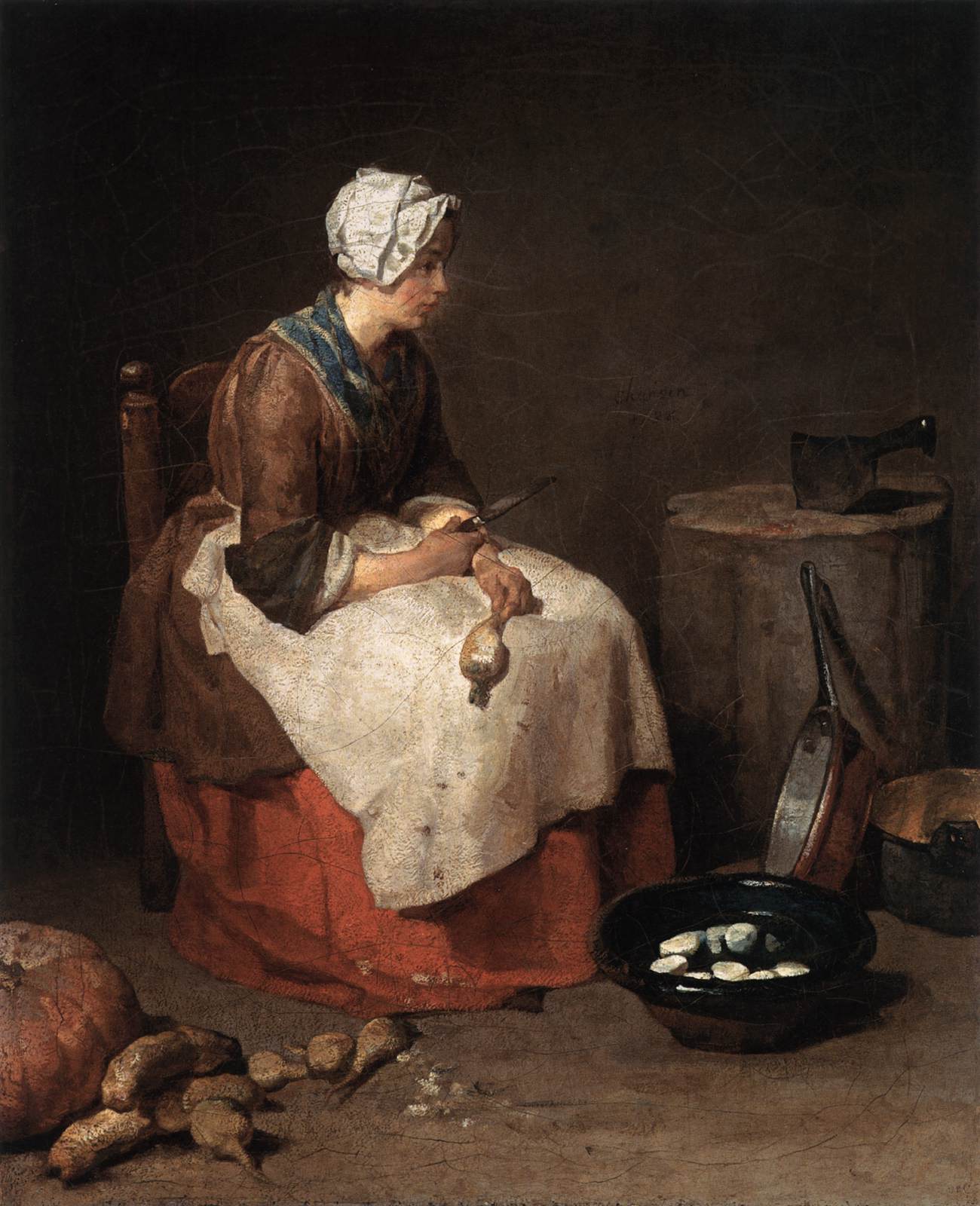 厨房女仆, 1738 通过 jean-baptiste simeon chardin